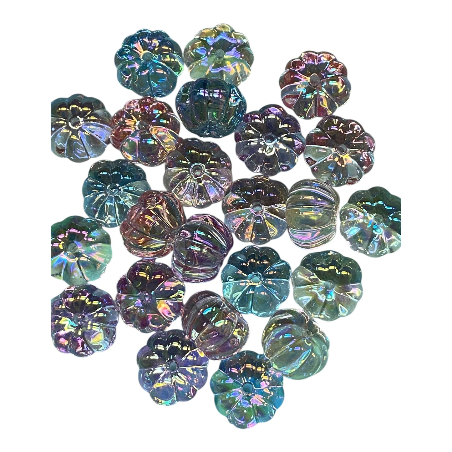 Clear Pumpkin Shaped Beads (24 pcs)