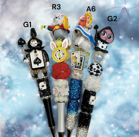 Alice Pens, Queen of Hearts Pens, Mad Hat Pens, Pens