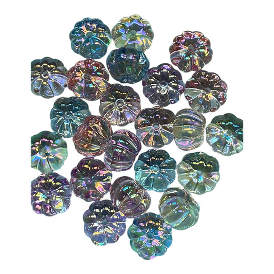 Clear Pumpkin Shaped Beads (24 pcs)