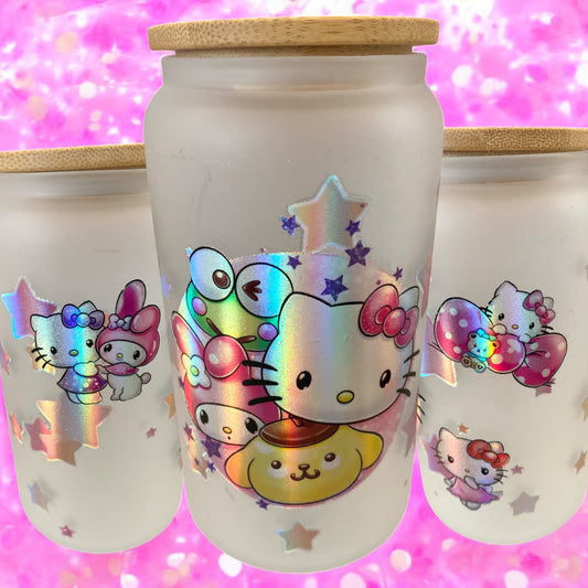 Hello Cat Glass Tumbler